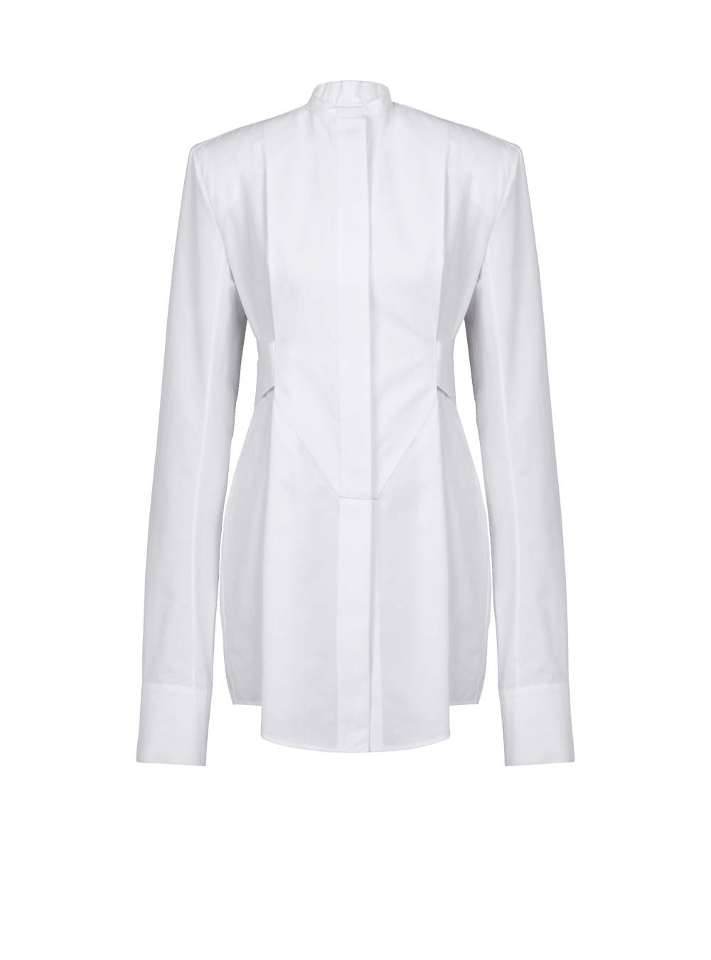 Women\'s Balmain Long Cotton Shirts White | USA fgYeCn6w