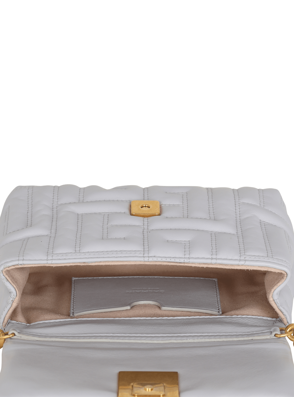 Women's Balmain Mini 1945 Soft In Quilted Leather Shoulder Bags Grey | USA ri5iYQu9