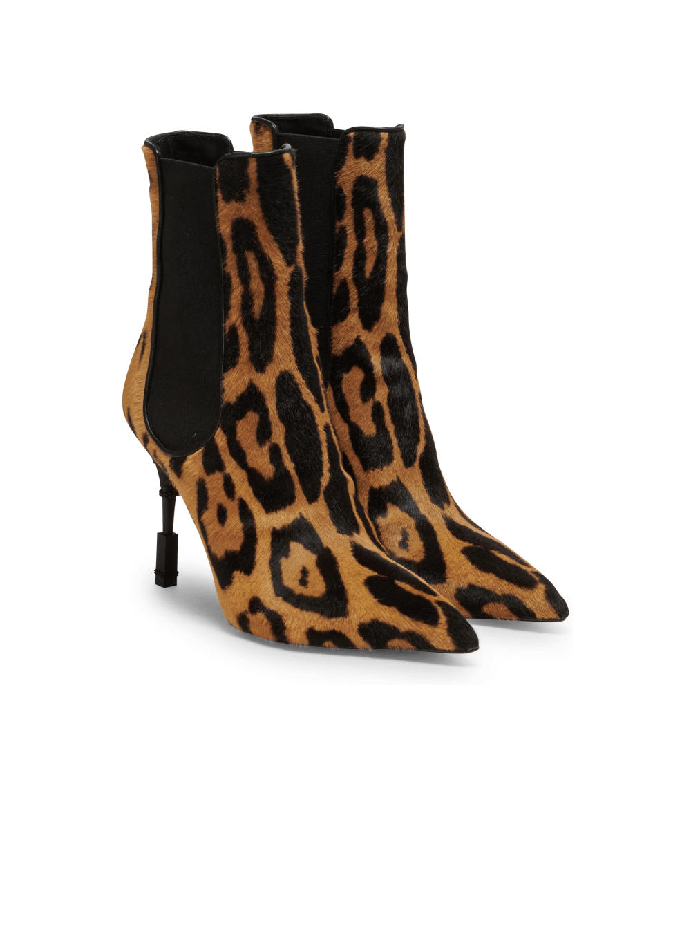 Women's Balmain Moneta Leopard Print Leather Ankle Boots Brown | USA waPIwpYX