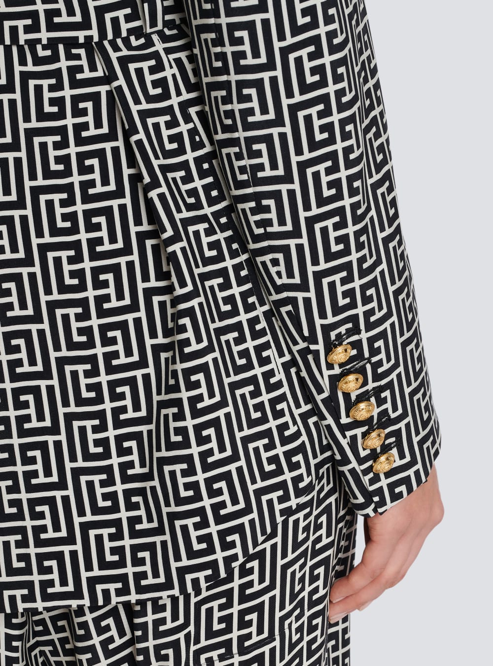 Women's Balmain Monogram Printed With Shawl Collar Jackets Black | USA FYRxy9Ga