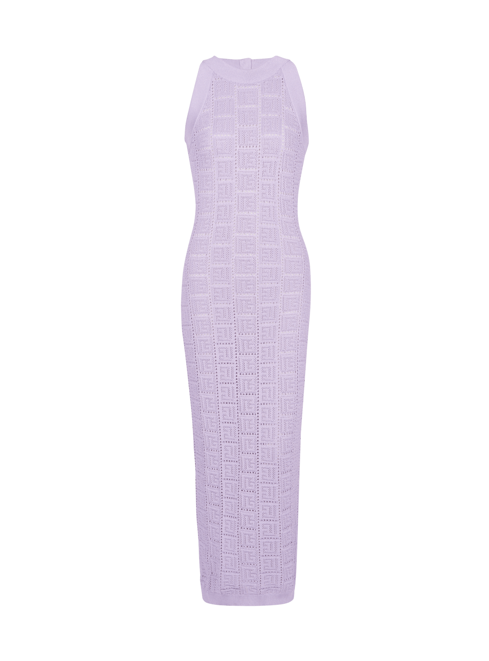 Women\'s Balmain Monogrammed Openwork Knit Midi Dress Purple | USA RX7Cb67h