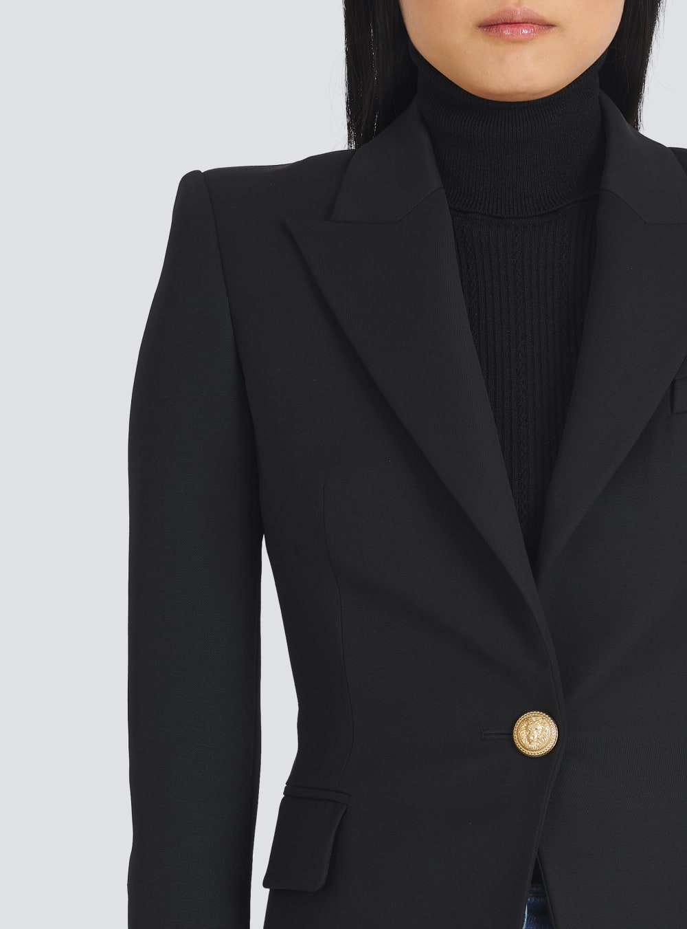 Women's Balmain One-button Wool Blazers Black | USA L9qKd8oh