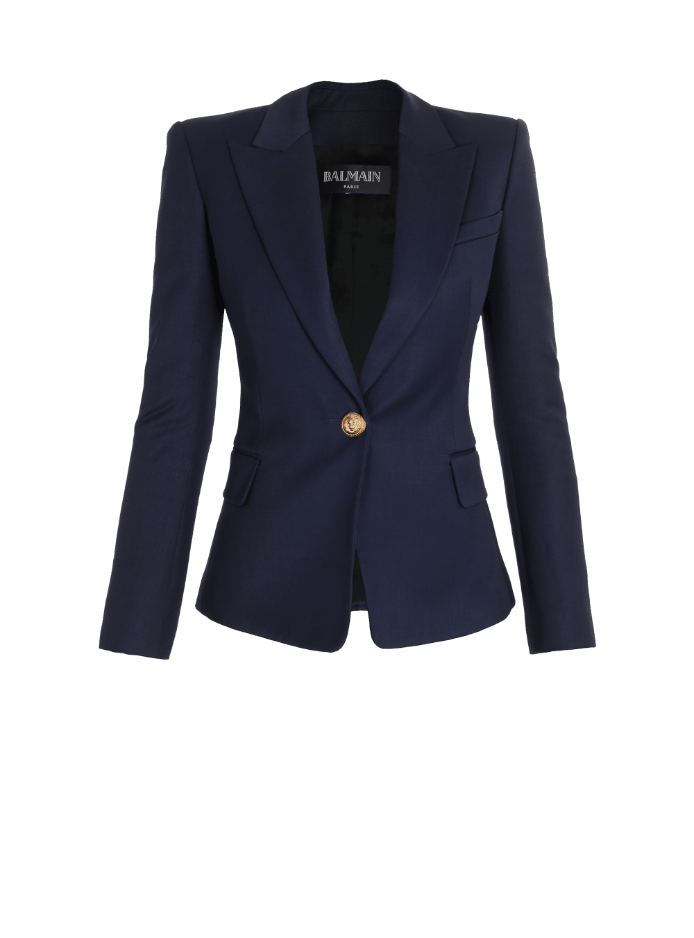 Women\'s Balmain One-button Wool Blazers Navy | USA qpyvJVST