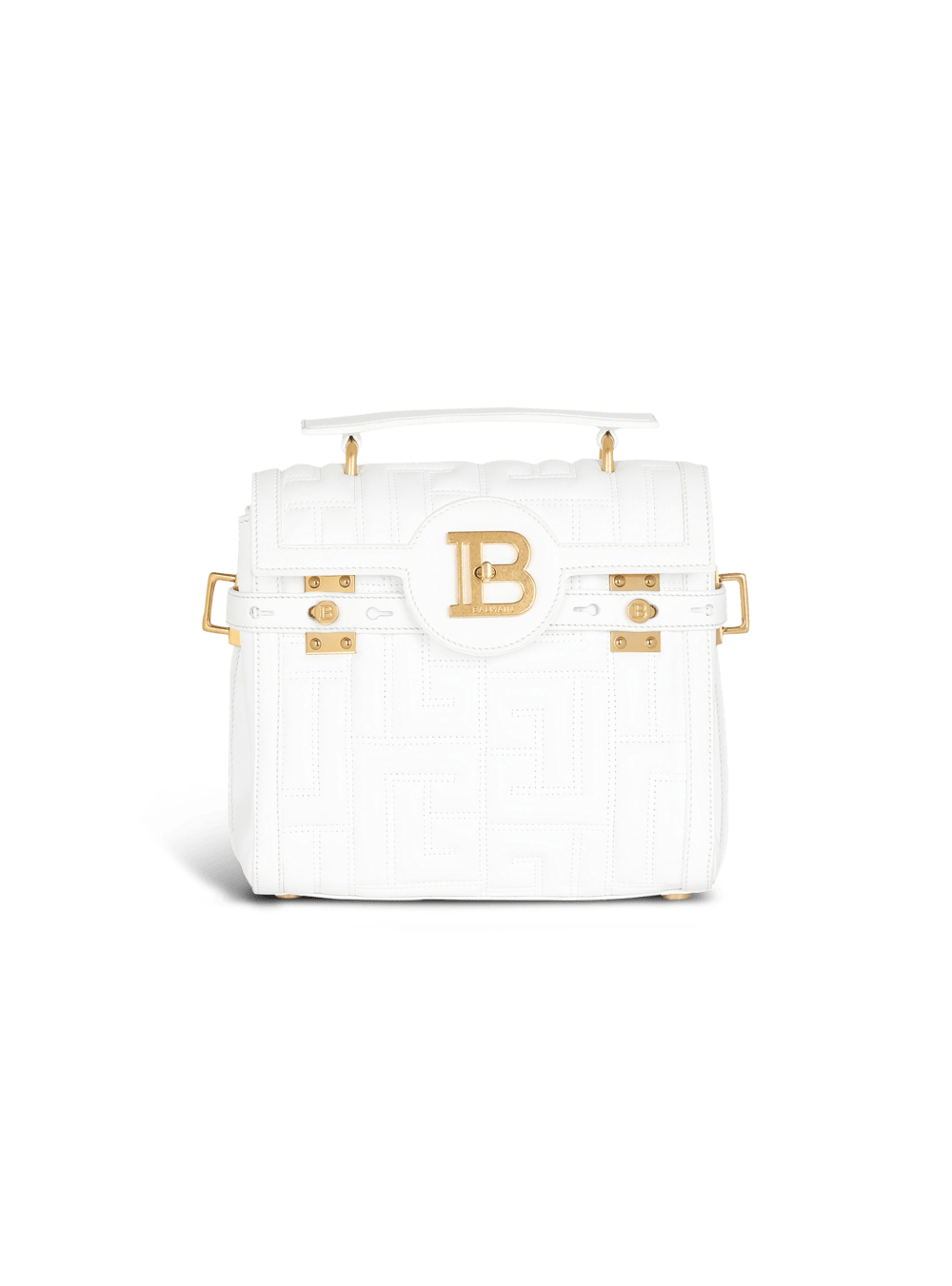 Women\'s Balmain Quilted Leather B-Buzz 23 Handbag White | USA HLfbnaMb