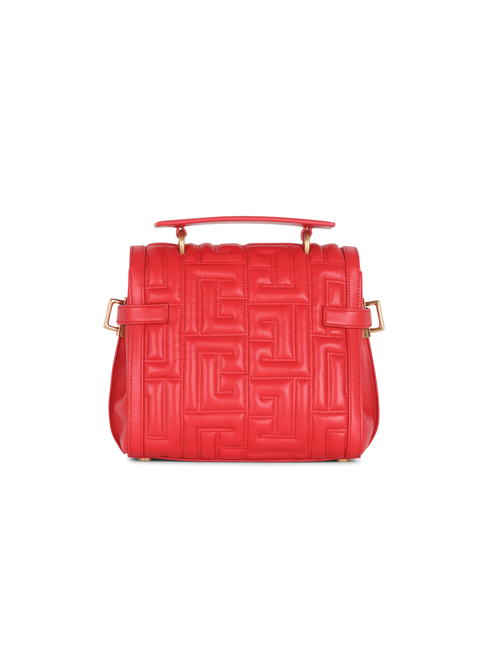 Women's Balmain Quilted Leather B-Buzz 23 Handbag Red | USA g3yj2NRF