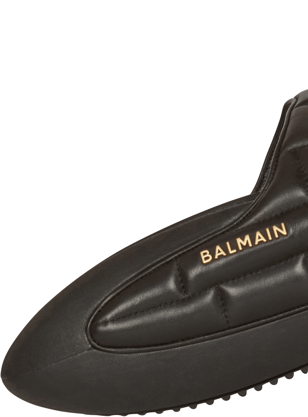 Women's Balmain Quilted Leather B-IT Slides Black | USA WDGegKoQ