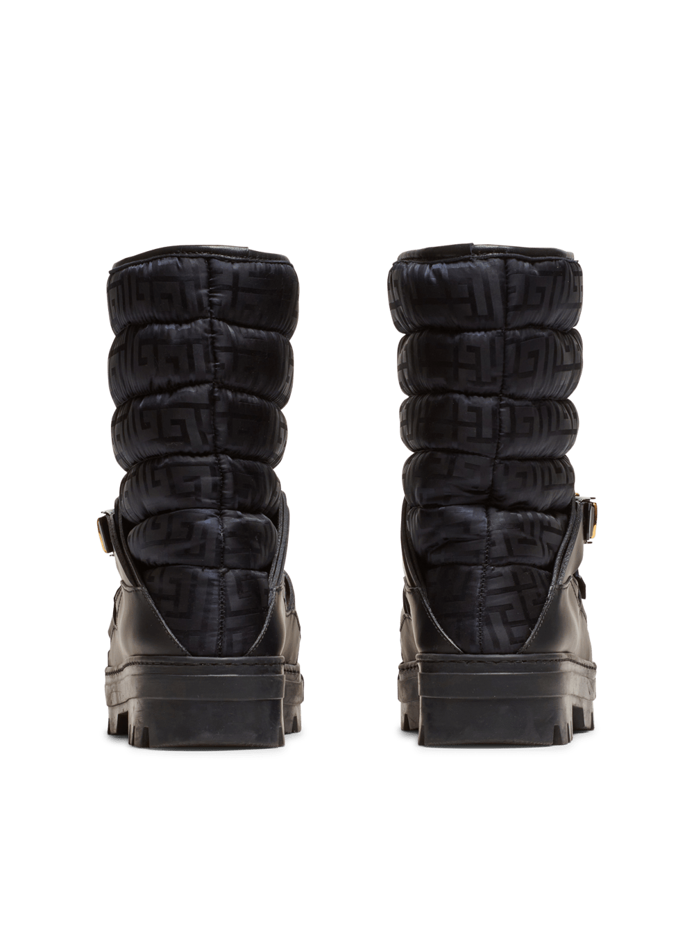 Women's Balmain Rossignol Capsule-Monogram Nylon Après-ski Boots Black | USA knT2r6gM