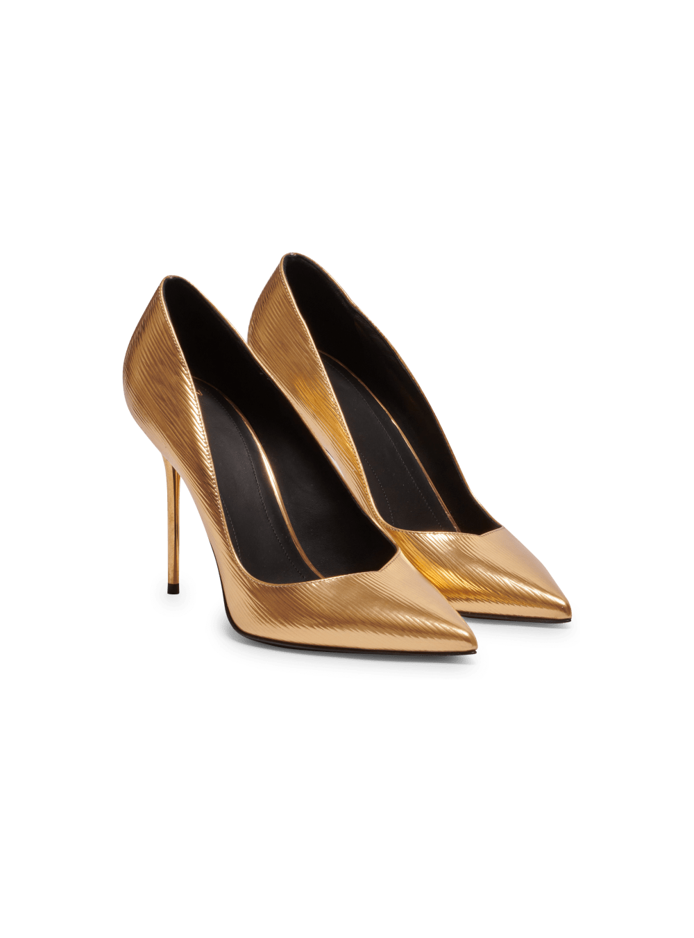 Women's Balmain Ruby In Laminated Leather High Heels Gold | USA gT9TjYU0