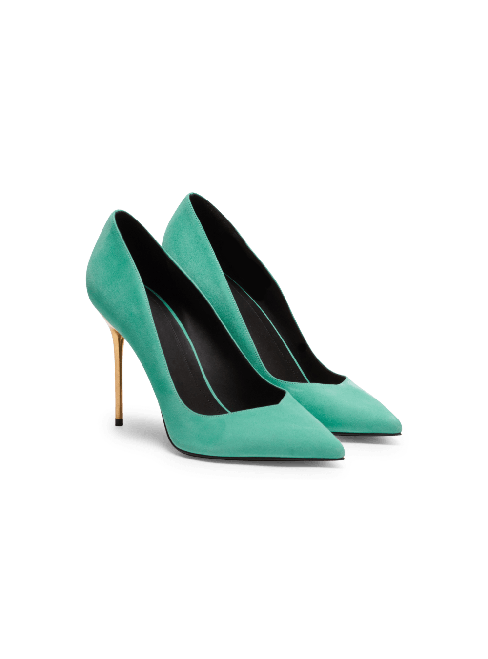 Women's Balmain Ruby In Suede High Heels Green | USA 1peILAIG