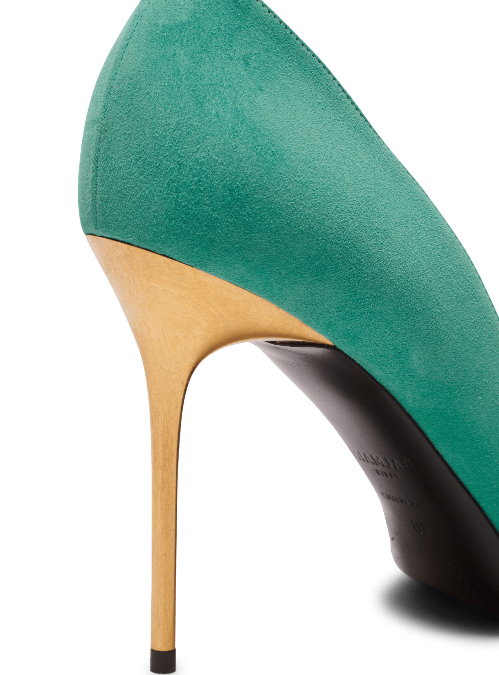 Women's Balmain Ruby In Suede High Heels Green | USA 1peILAIG