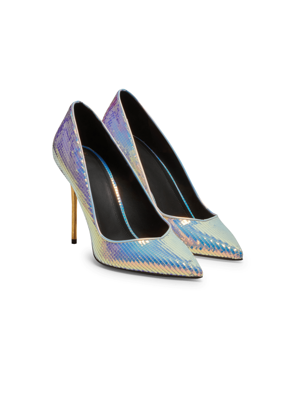 Women's Balmain Ruby Iridescent Leather High Heels Multicolor | USA klbzHDrN