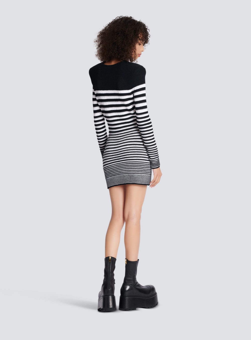 Women's Balmain Sailor Style Knit Dress Black | USA kzhN7PwD