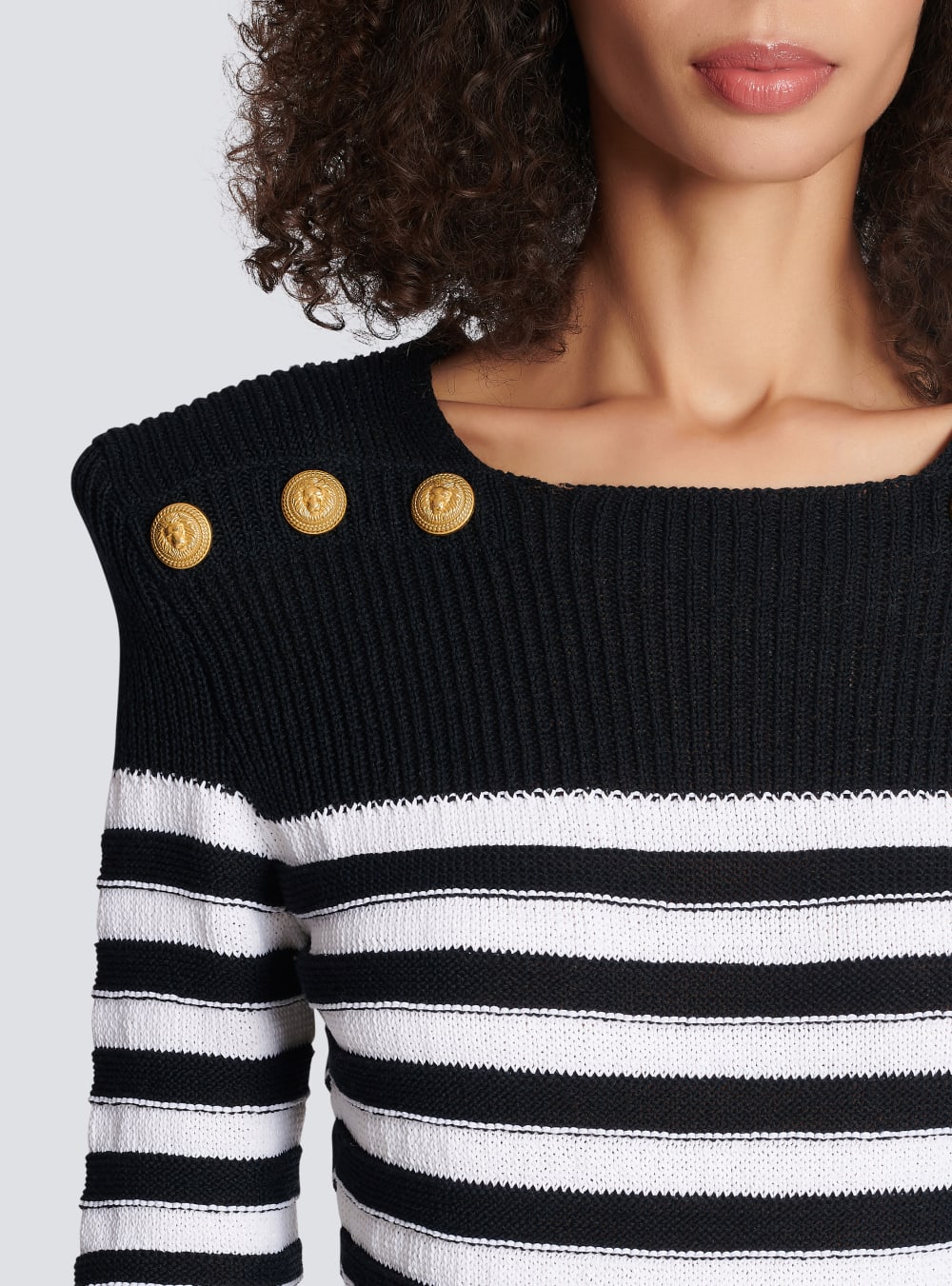 Women's Balmain Sailor Style Knit Dress Black | USA kzhN7PwD