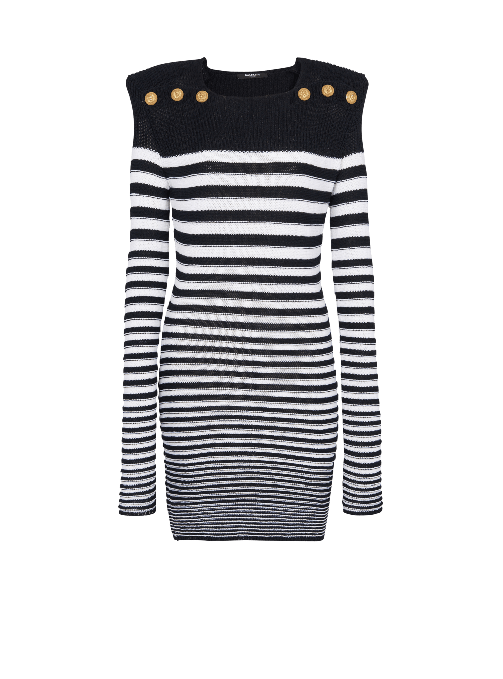 Women\'s Balmain Sailor Style Knit Dress Black | USA kzhN7PwD