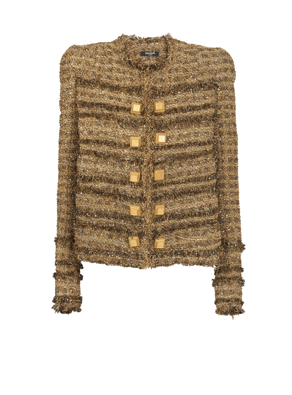 Women\'s Balmain Sequinned Tweed Jackets Gold | USA A1mN780h