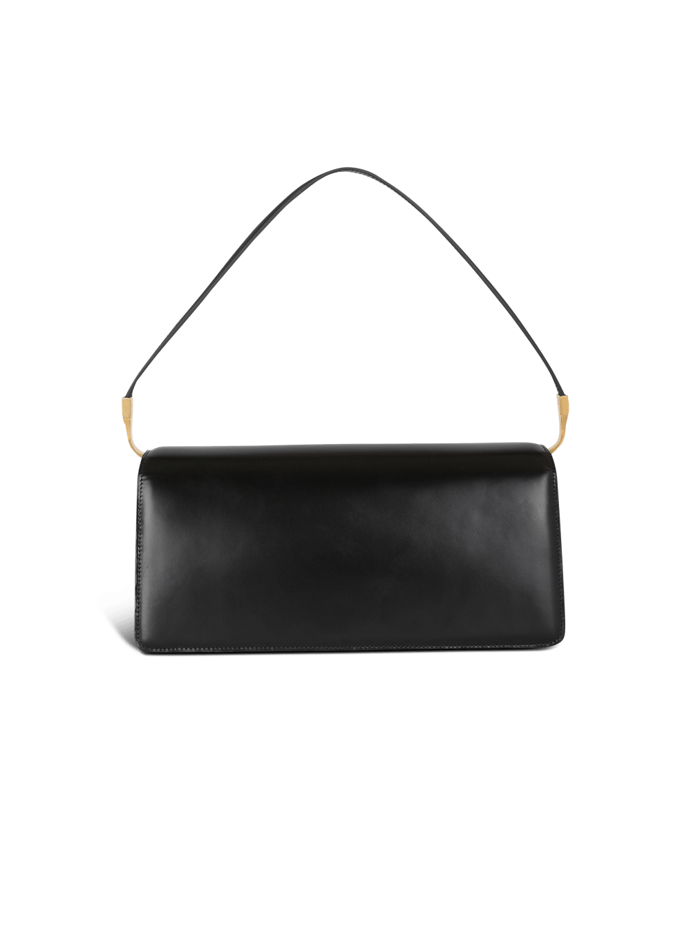 Women's Balmain Shiny Smooth Leather Ely Handbag Black | USA pMOJxMtq