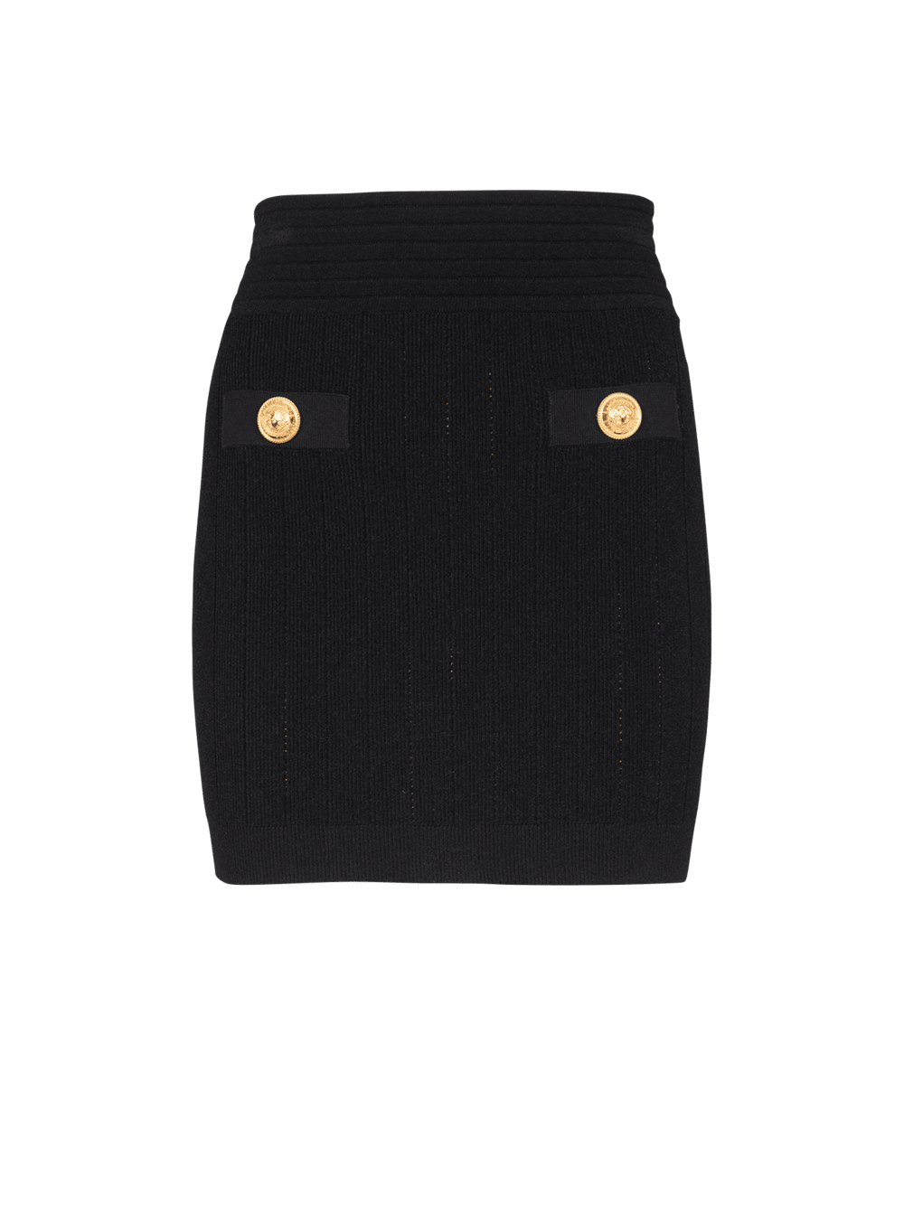 Women\'s Balmain Short Eco-designed Knit Skirts Black | USA c4PnOpJL