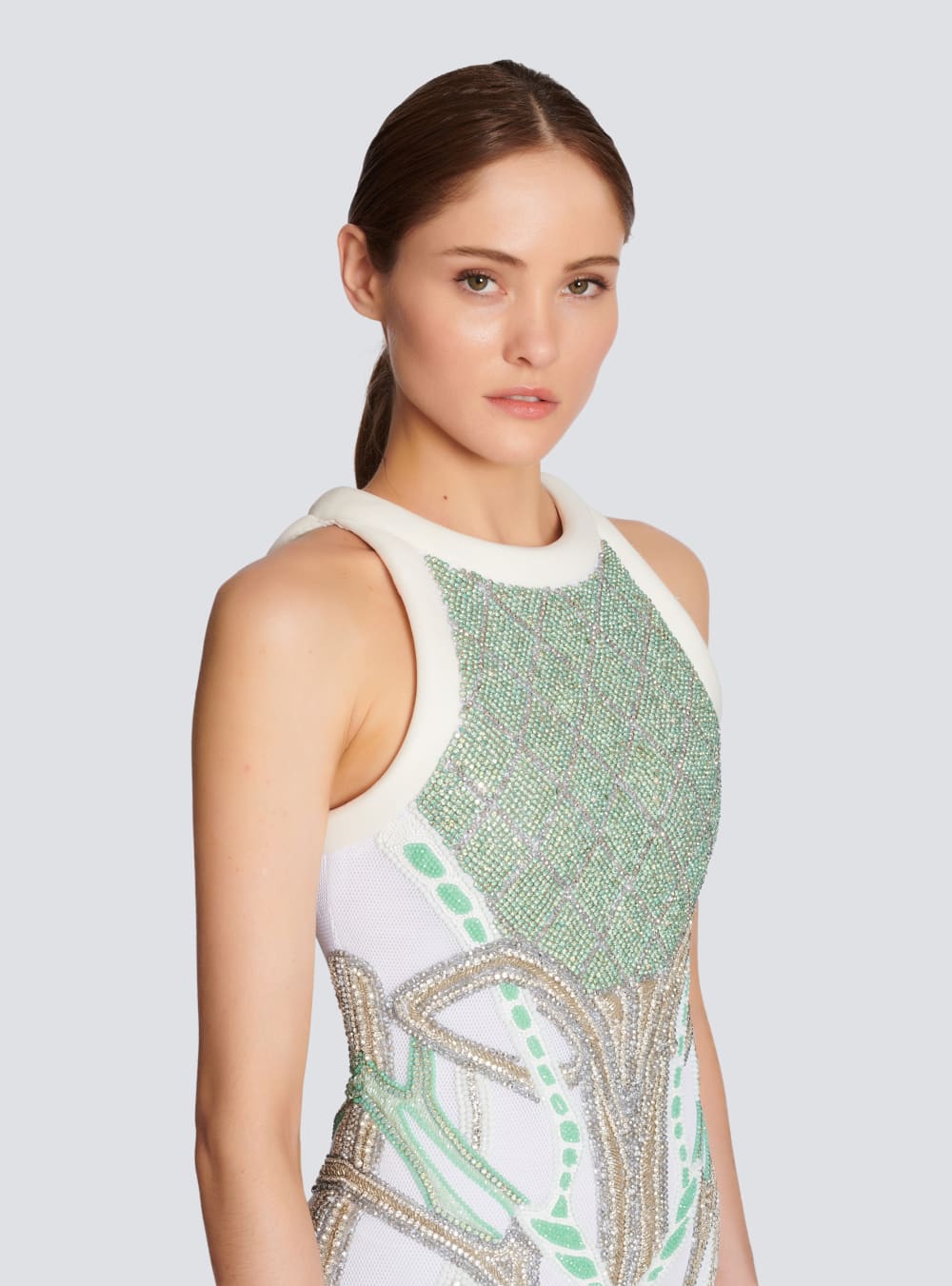 Women's Balmain Short Embroidered Dress Multicolor | USA FvSeFvxo