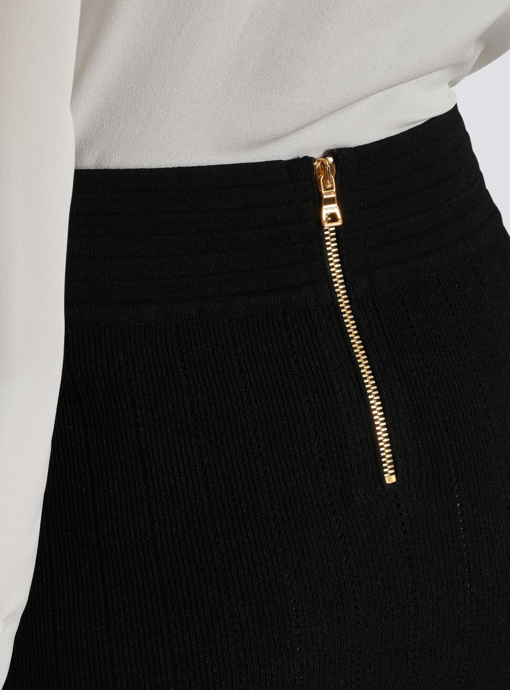 Women's Balmain Short Knit Skirts Black | USA F9sk7gmm