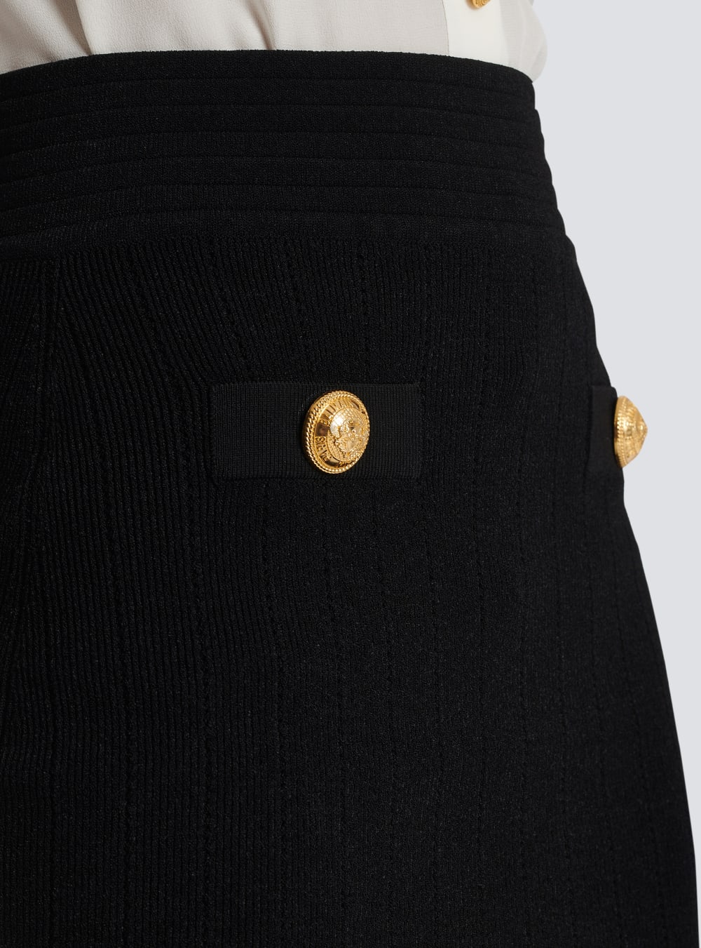 Women's Balmain Short Knit Skirts Black | USA F9sk7gmm