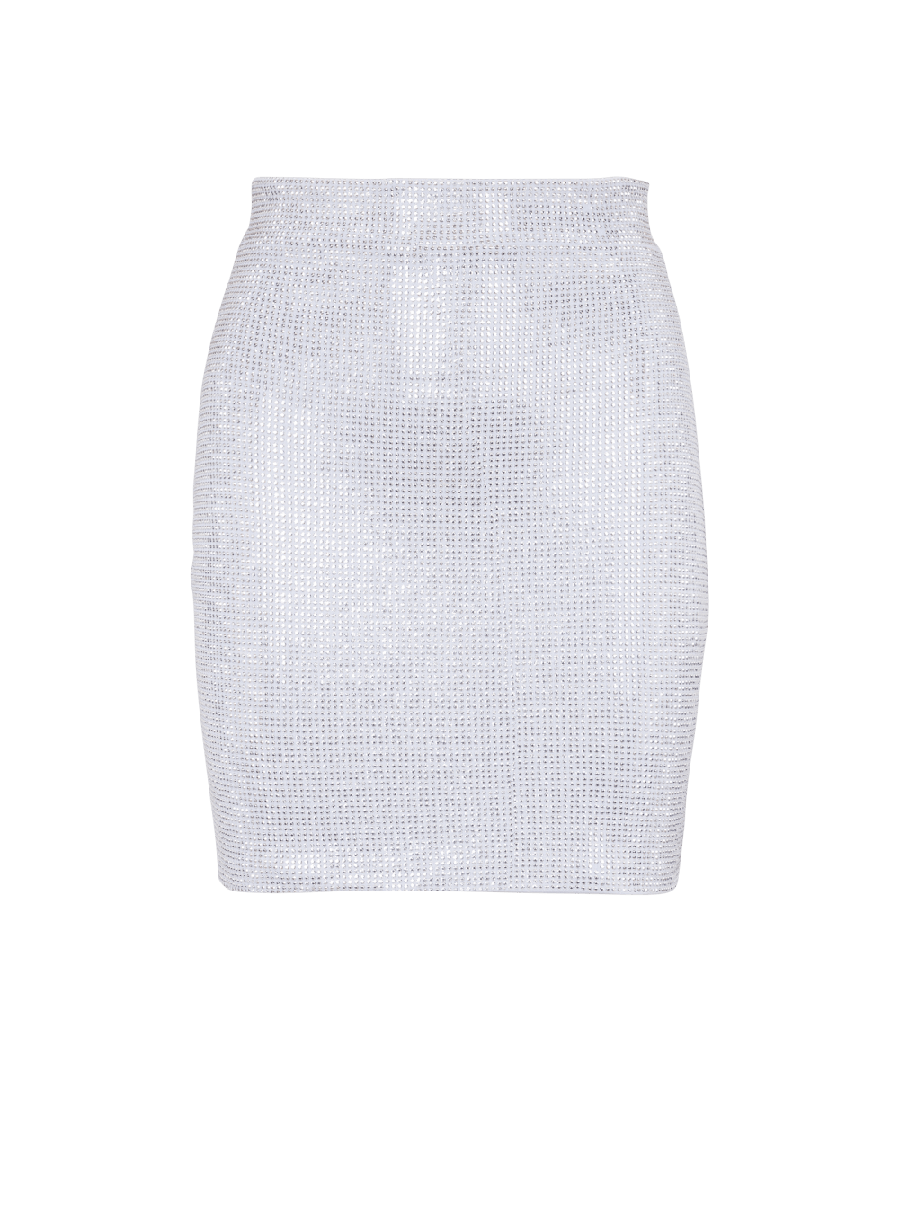 Women\'s Balmain Short Rhinestone Skirts Silver | USA 7bVbnjRf