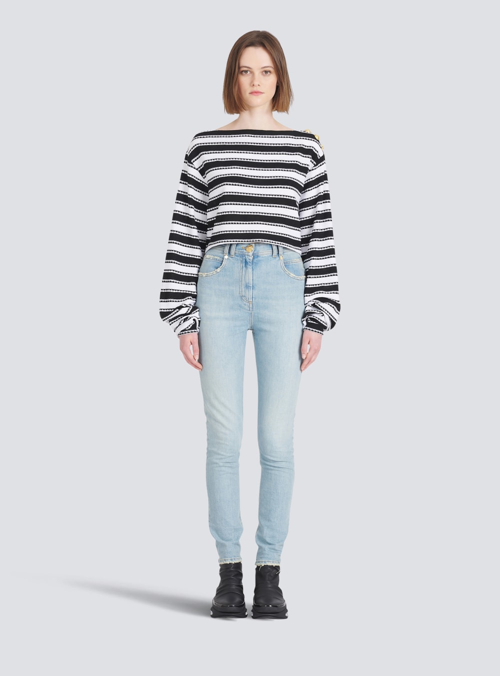 Women's Balmain Skinny Cut Eco-designed Jeans Blue | USA Ym4zx72t