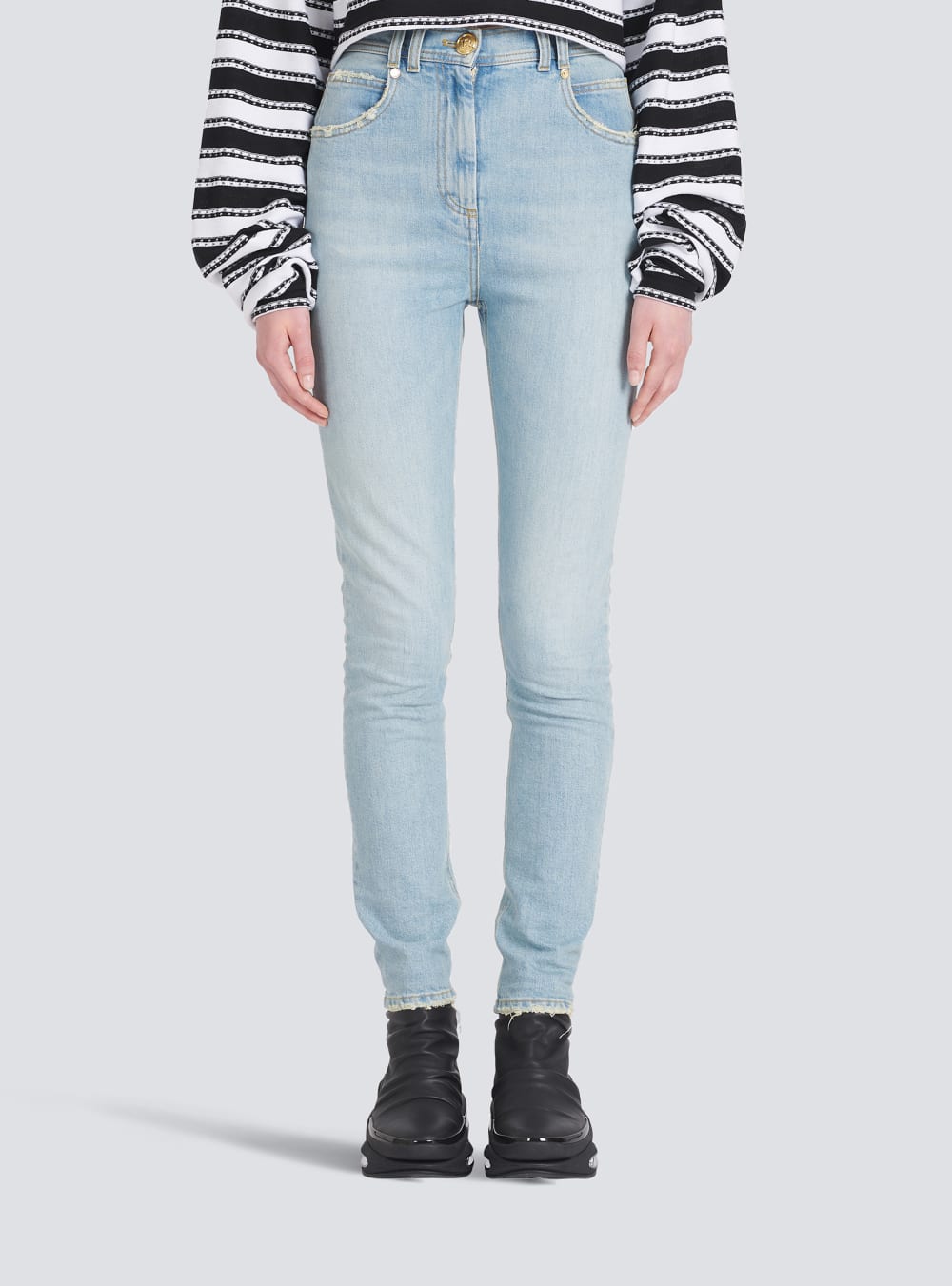 Women's Balmain Skinny Cut Eco-designed Jeans Blue | USA Ym4zx72t