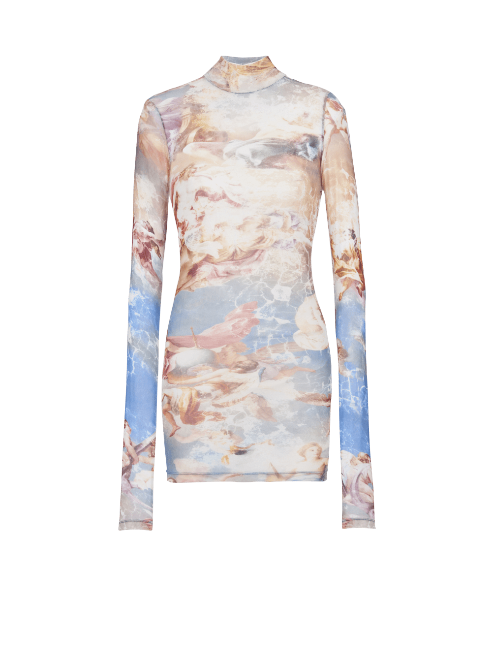 Women\'s Balmain Sky Printed Tulle Tops Multicolor | USA lb7WlPcV