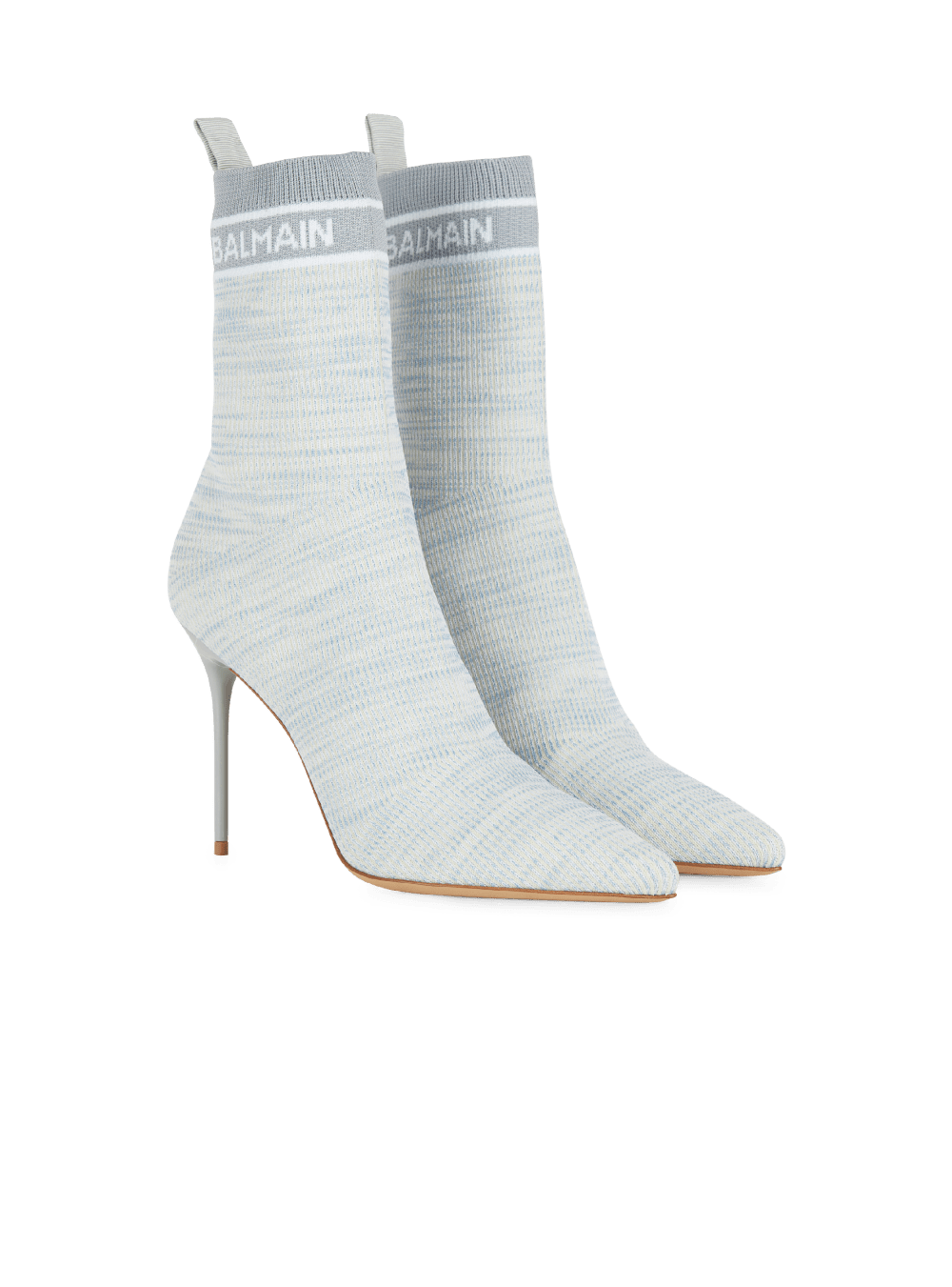 Women's Balmain Skye Knit Ankle Boots Blue | USA 1AvZY7K3