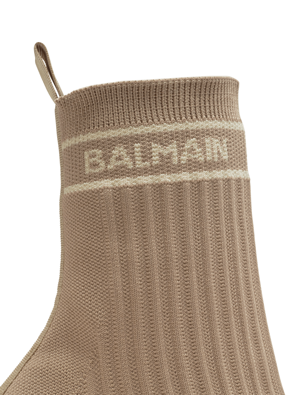 Women's Balmain Skye Stretch Knit Ankle Boots Beige | USA nfiwxFRk