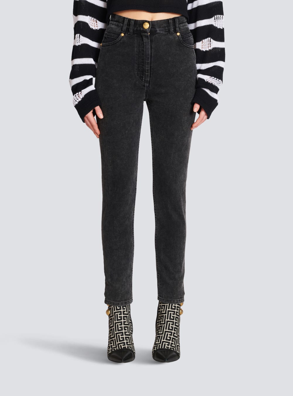 Women's Balmain Slim Fit Jeans Black | USA bj5GgSi1