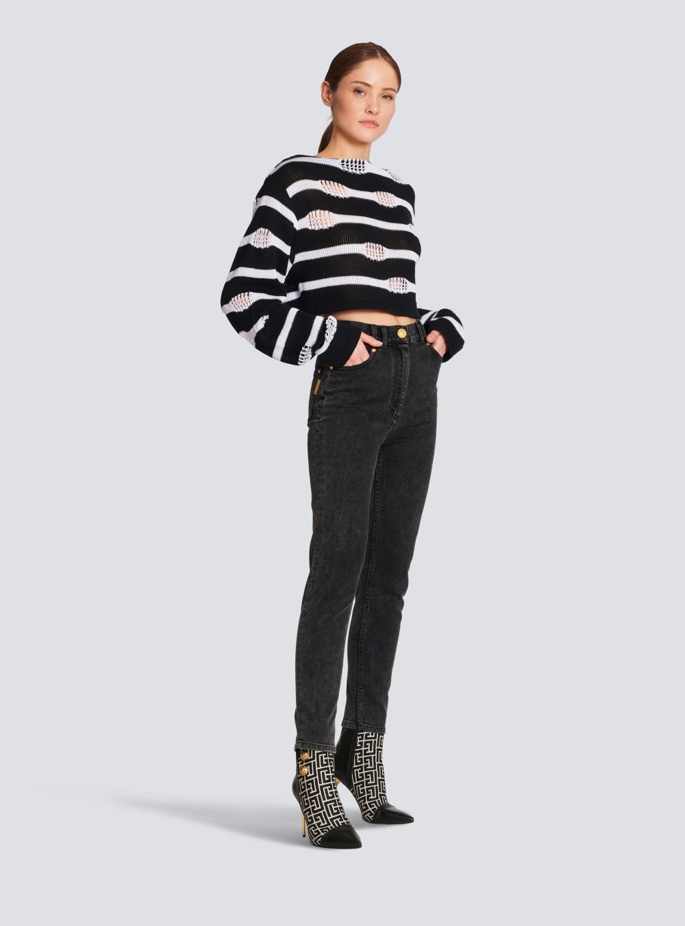 Women's Balmain Slim Fit Jeans Black | USA bj5GgSi1