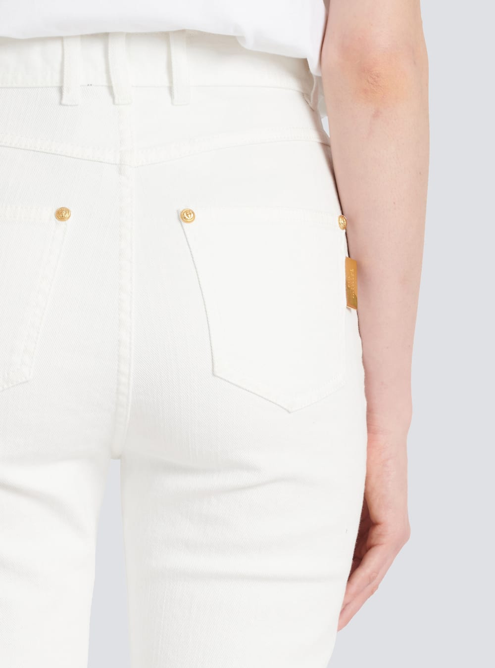 Women's Balmain Slim Fit Jeans White | USA ss7X8b0T