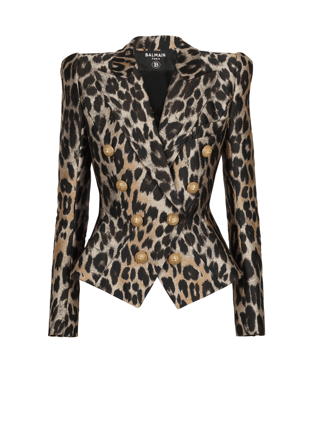 Women\'s Balmain Slim-fit In Leopard Jacquard Jackets Brown | USA 54ETjqti