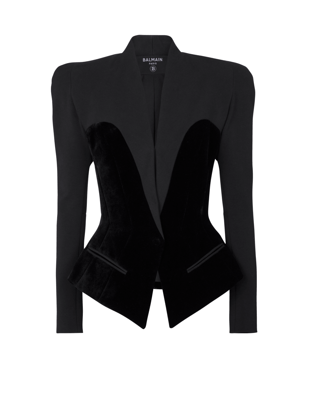 Women\'s Balmain Slim-fitting Bustier Jackets Black | USA eqvlaA6k