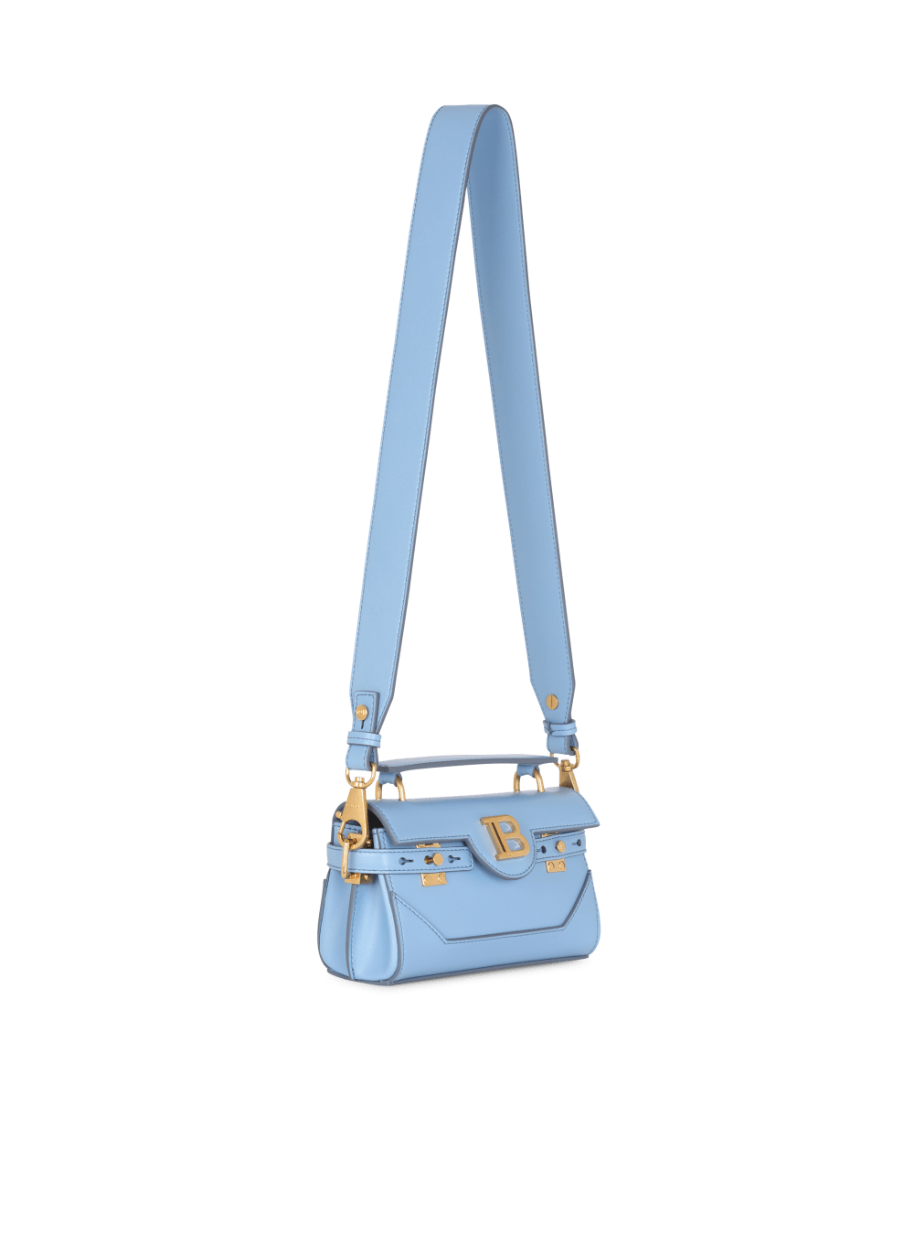 Women's Balmain Smooth Leather B-Buzz 19 Crossbody Bags Blue | USA 2Qjx2q4Y