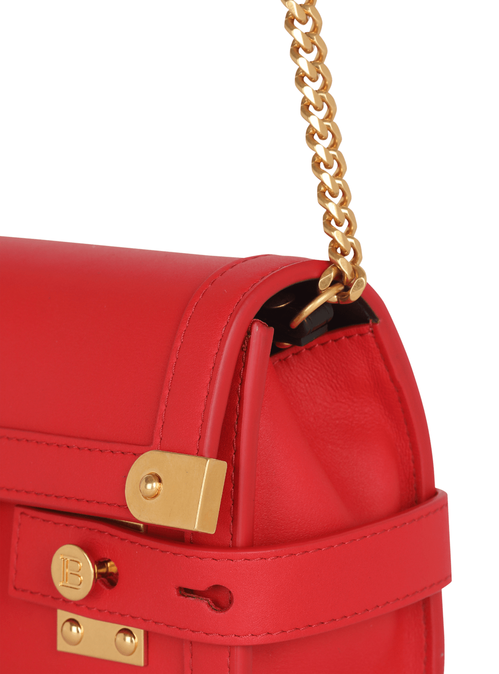 Women's Balmain Smooth Leather B-Buzz 23 Crossbody Bags Red | USA 0BvFQAP6