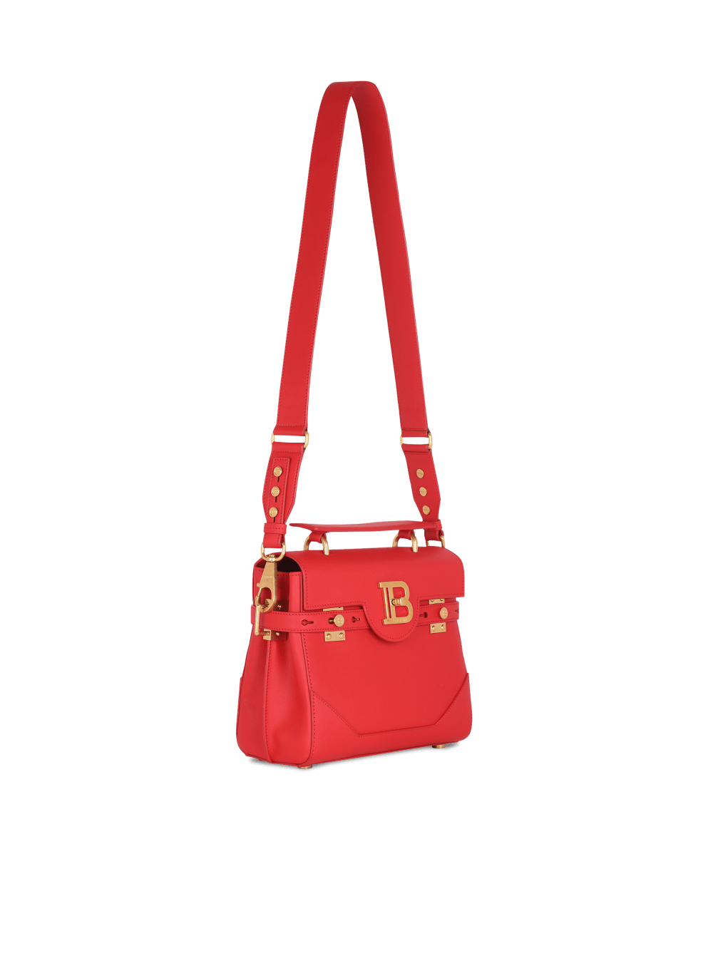 Women's Balmain Smooth Leather B-Buzz 23 Handbag Red | USA NfBH4r3o