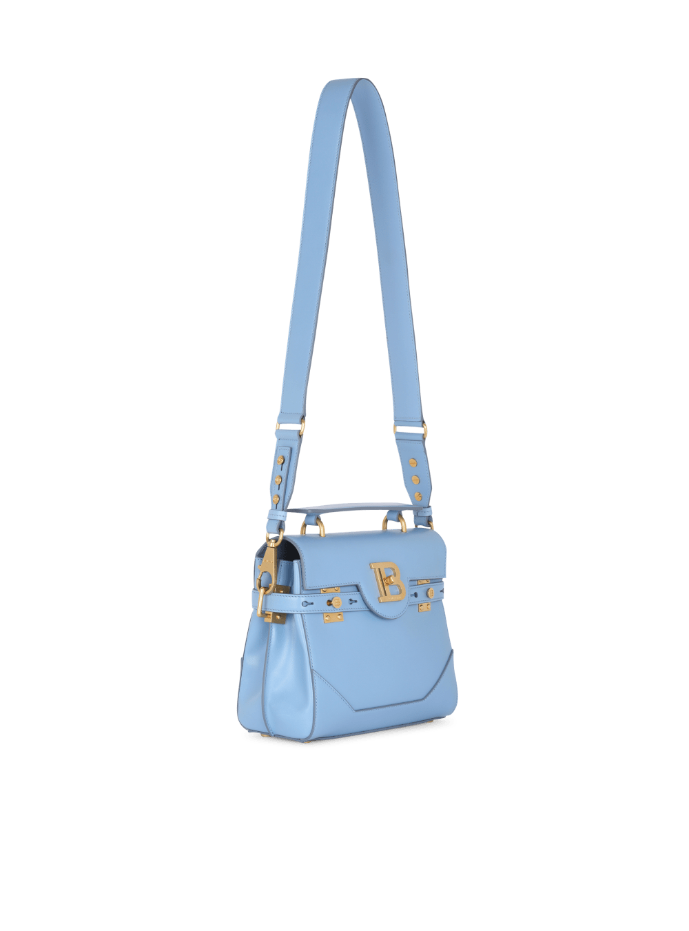 Women's Balmain Smooth Leather B-Buzz 23 Crossbody Bags Blue | USA Of6EEBnP