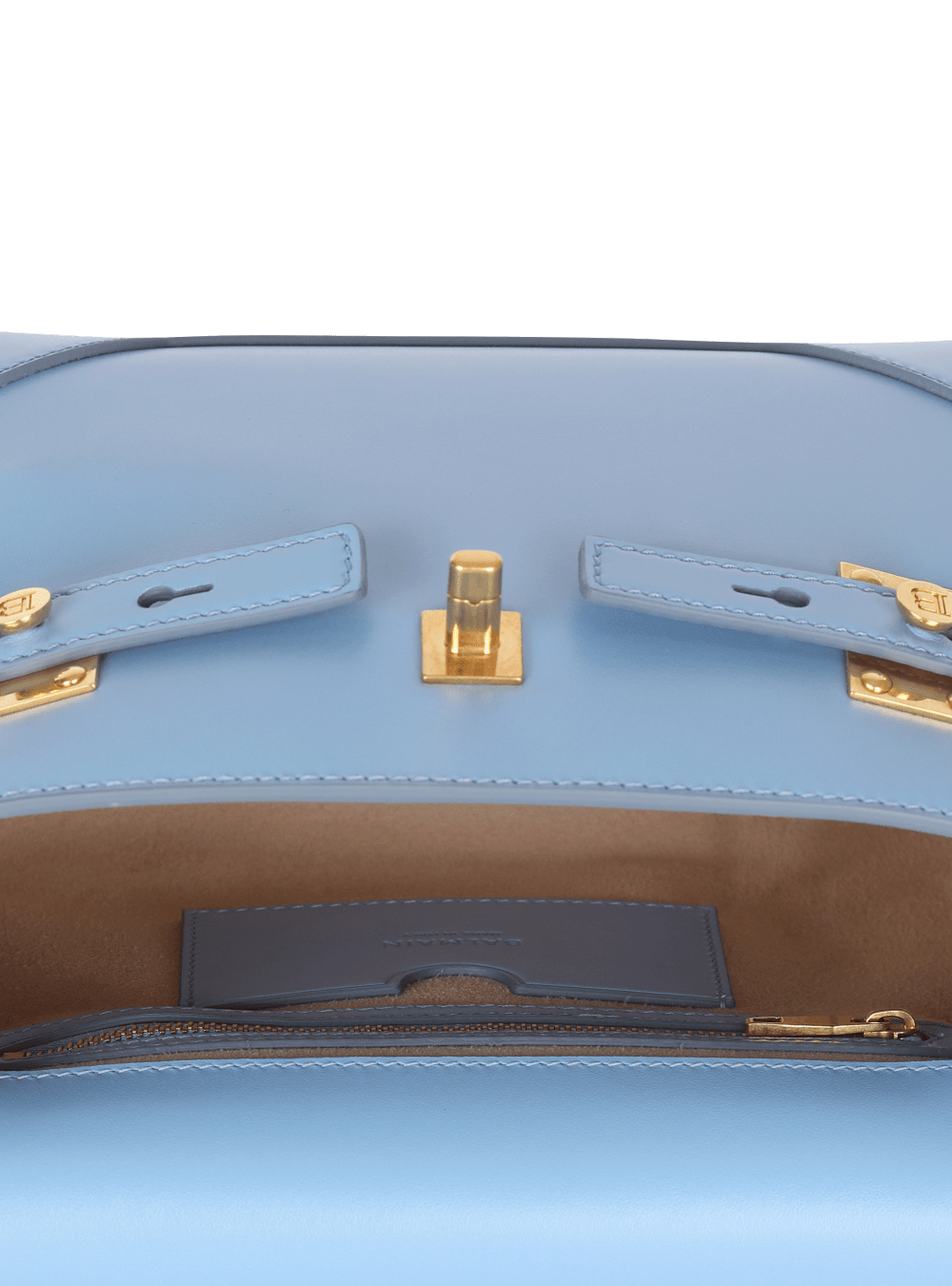 Women's Balmain Smooth Leather B-Buzz 23 Crossbody Bags Blue | USA Of6EEBnP