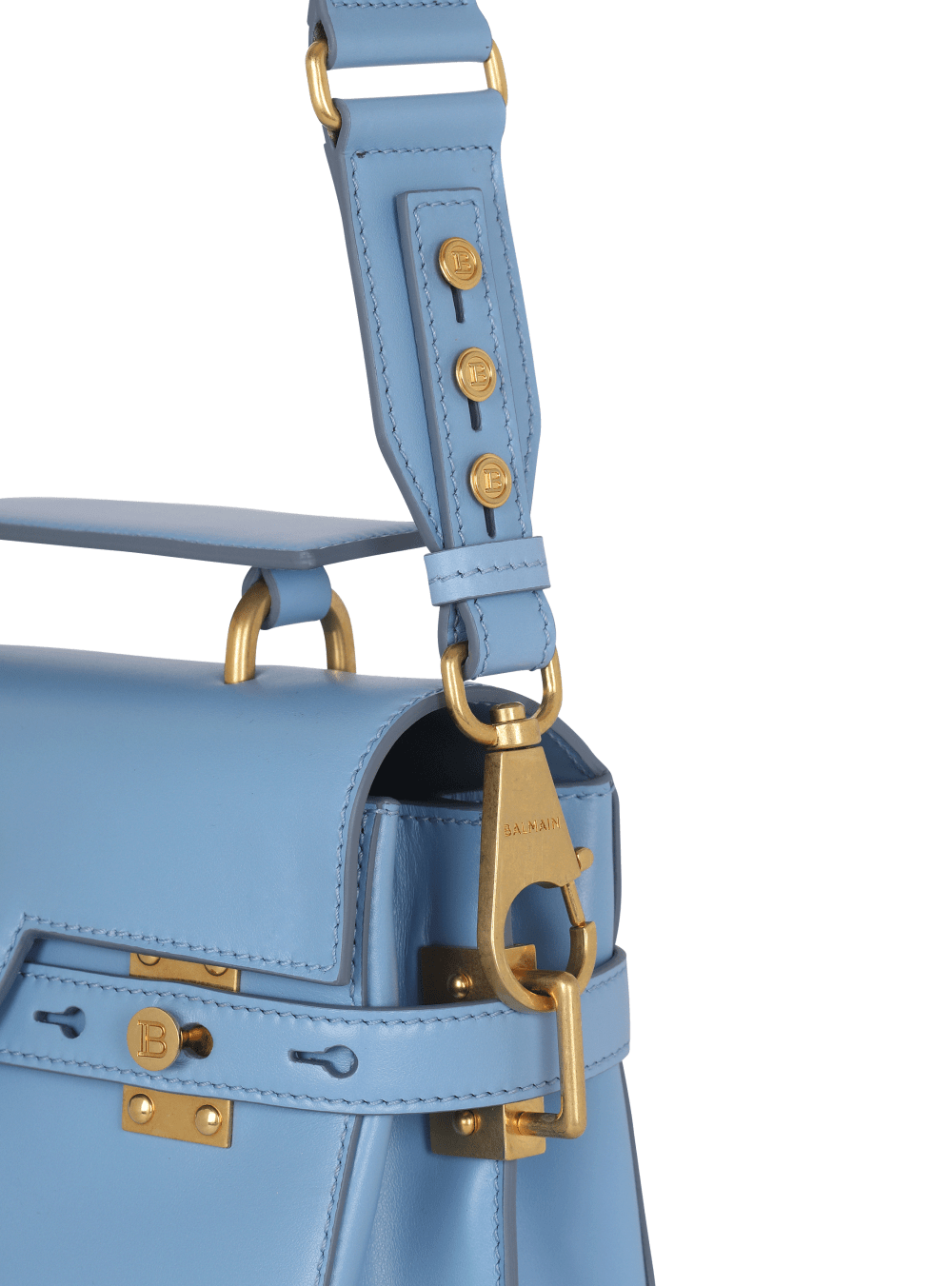 Women's Balmain Smooth Leather B-Buzz 23 Crossbody Bags Blue | USA Of6EEBnP