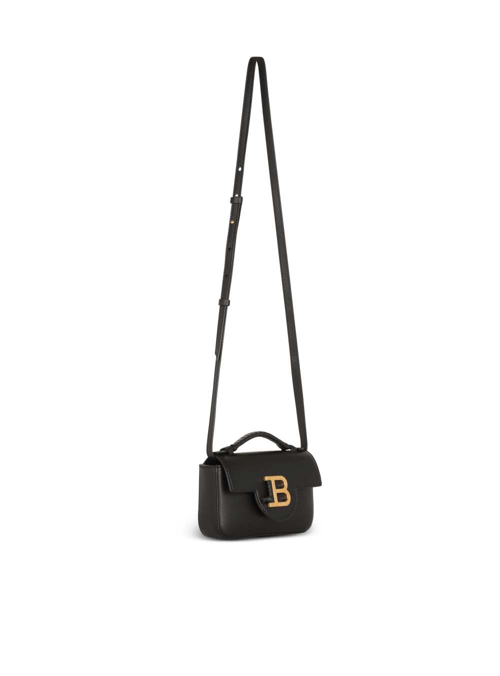 Women's Balmain Smooth Leather B-Buzz Mini Handbag Black | USA Ho5PYyhc