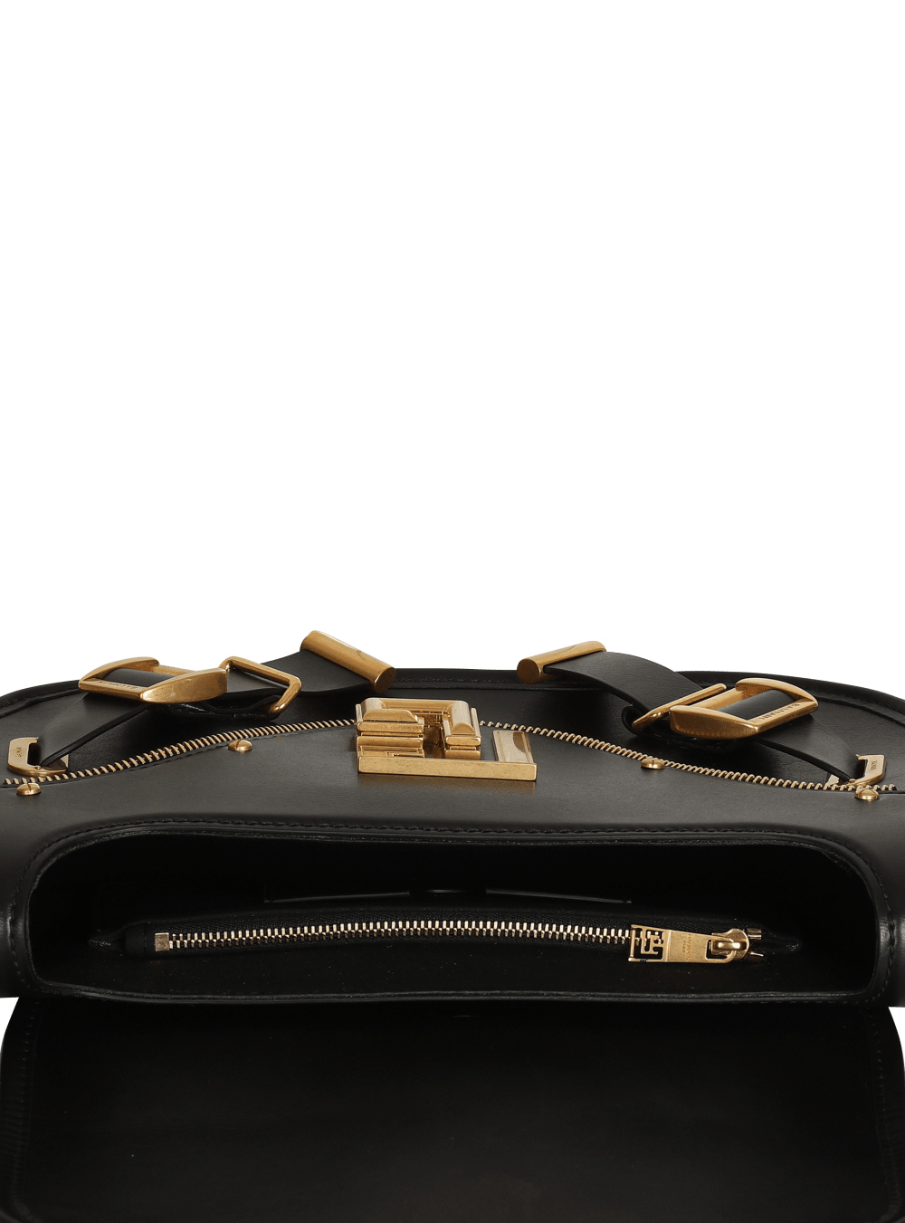 Women's Balmain Smooth Leather Blaze Crossbody Bags Black | USA NoirtCef