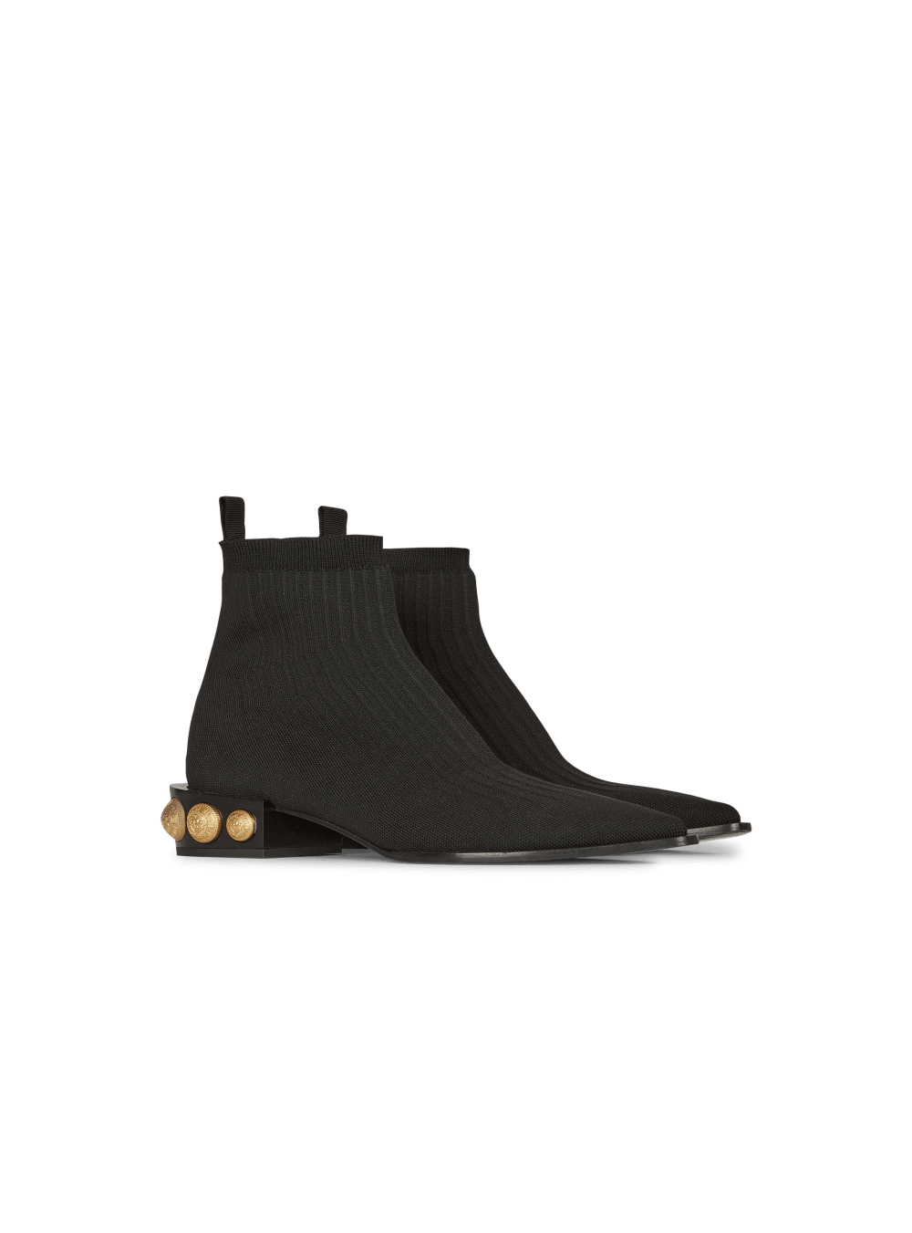 Women's Balmain Stretch Knit Coin Ankle Boots Black | USA lBCEMuRM