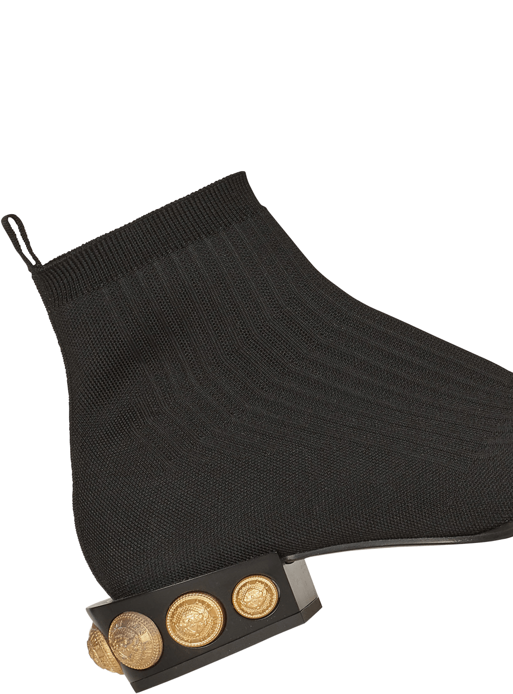 Women's Balmain Stretch Knit Coin Ankle Boots Black | USA lBCEMuRM