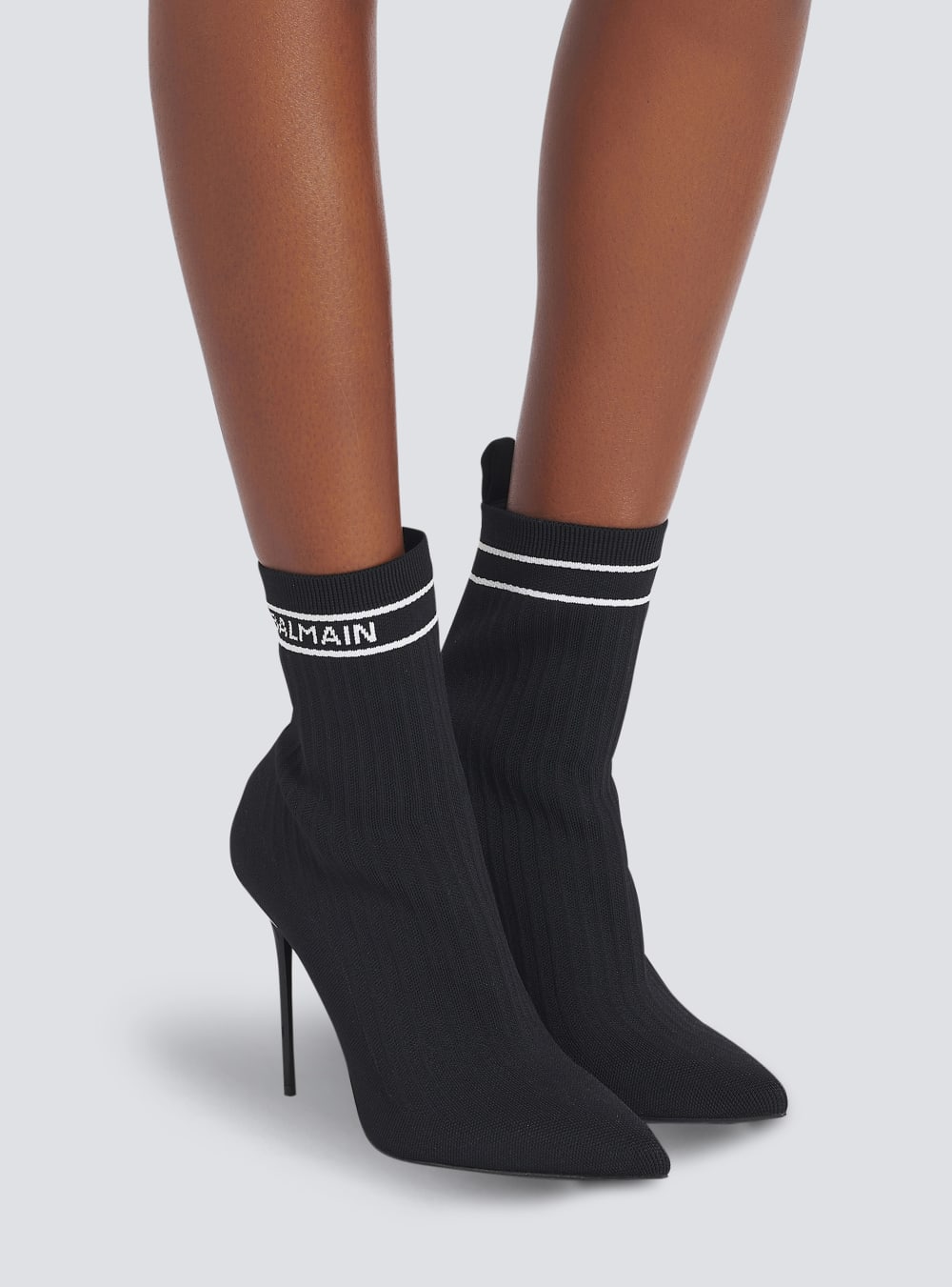 Women's Balmain Stretch Knit Skye Ankle Boots Black | USA 1jPINhz9