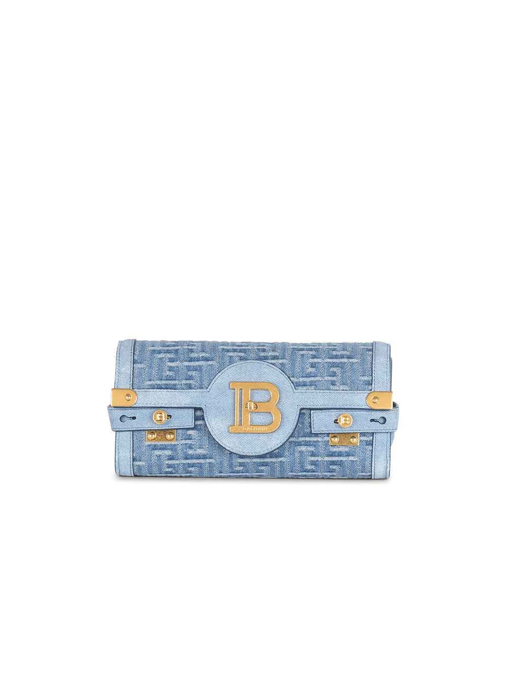 Women\'s Balmain Suede And Denim B-Buzz 23 Crossbody Bags Blue | USA VE4ey1mS