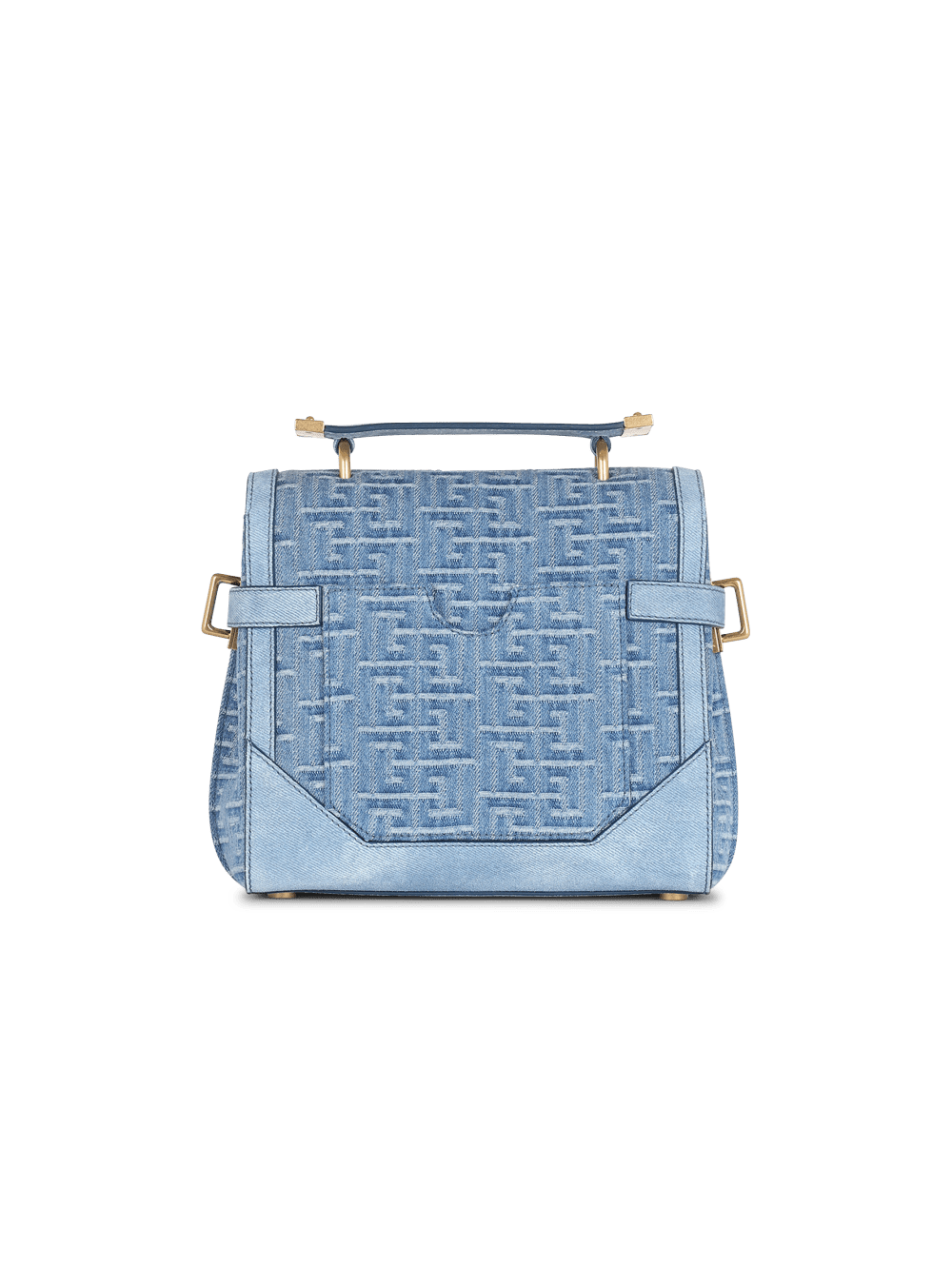 Women's Balmain Suede And Denim B-Buzz 23 Handbag Blue | USA aCm0n0TO