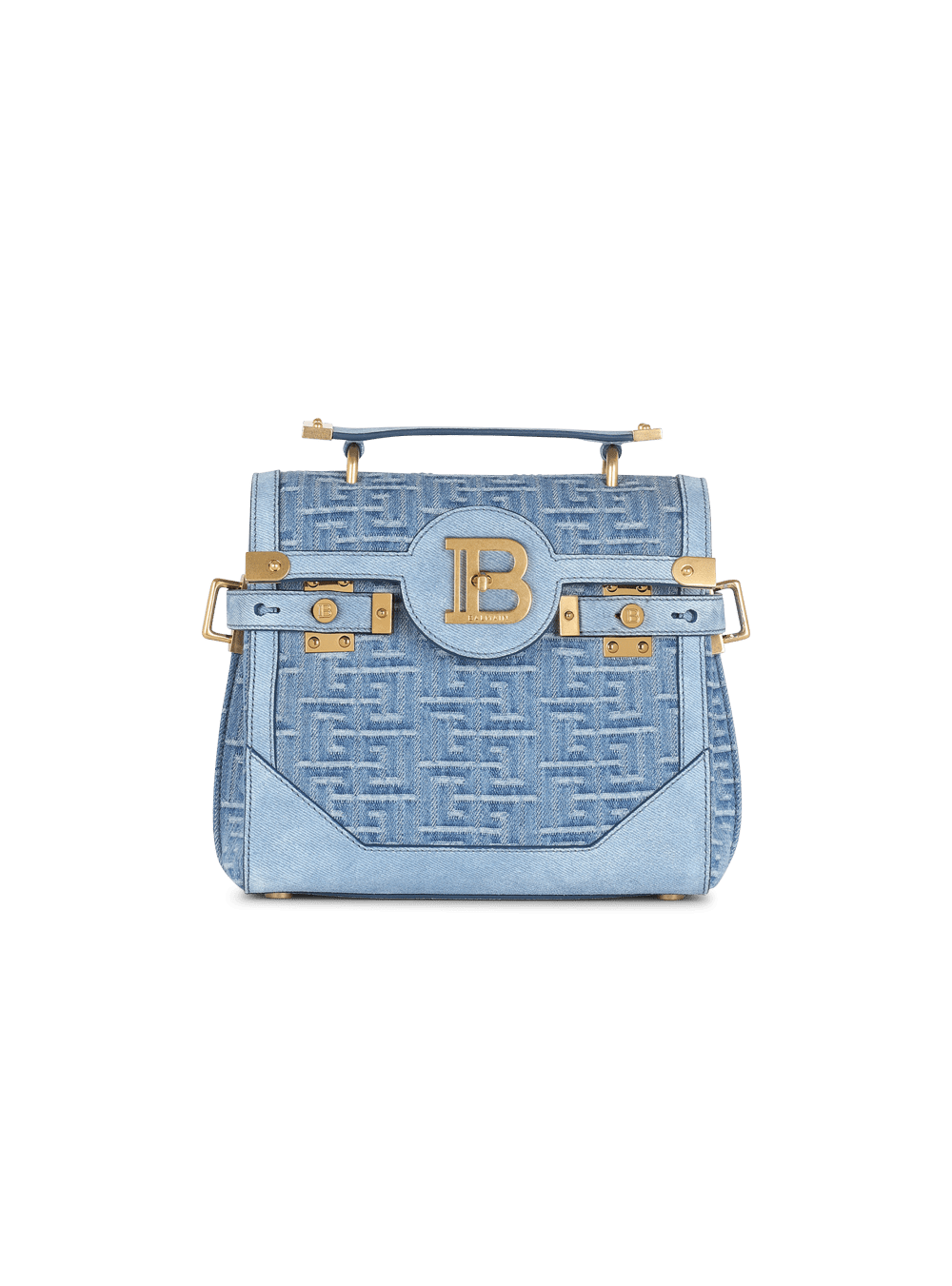 Women\'s Balmain Suede And Denim B-Buzz 23 Handbag Blue | USA aCm0n0TO