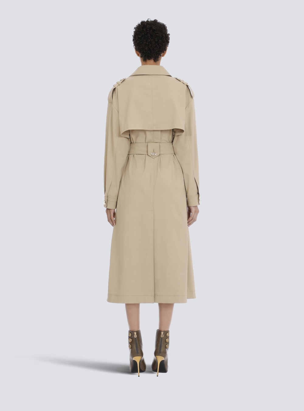 Women's Balmain Trench Jackets Beige | USA 2JF6mIJ4